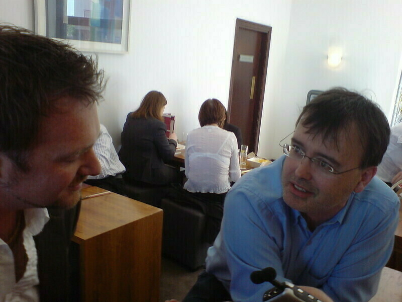 Conn discussing opera during Limerick Open Coffee.